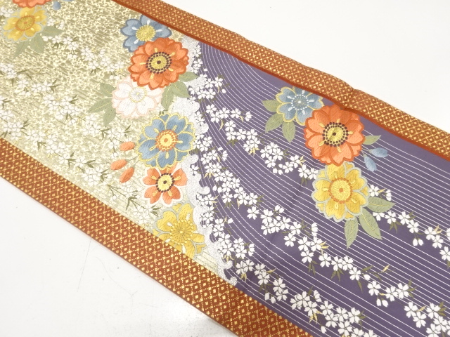 JAPANESE FUKURO OBI FOR FURISODE / WOVEN WEEPING SAKURA
